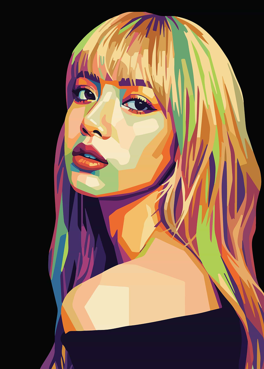 Lisa from Blackpink Pop Art Portrait' Poster, picture, metal print