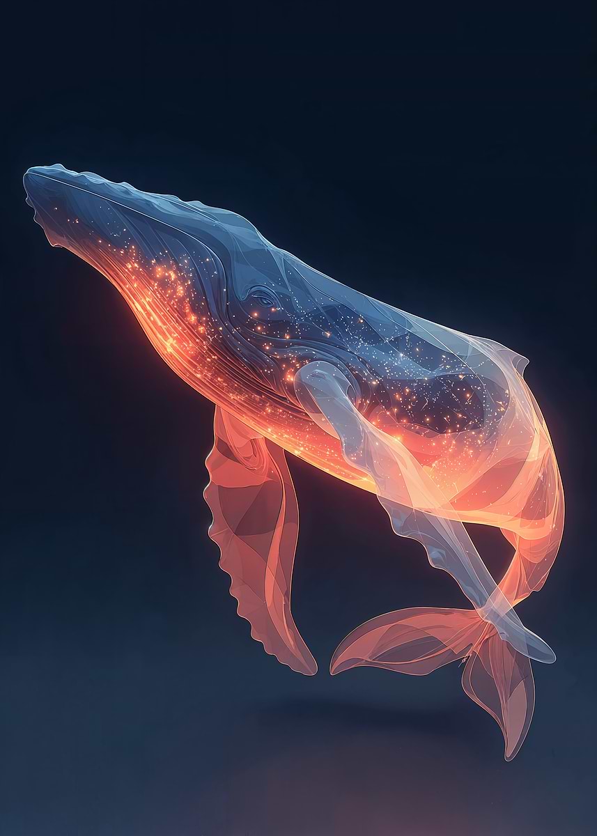 'Abstract Whale' Poster, picture, metal print, paint by SuperNova ...