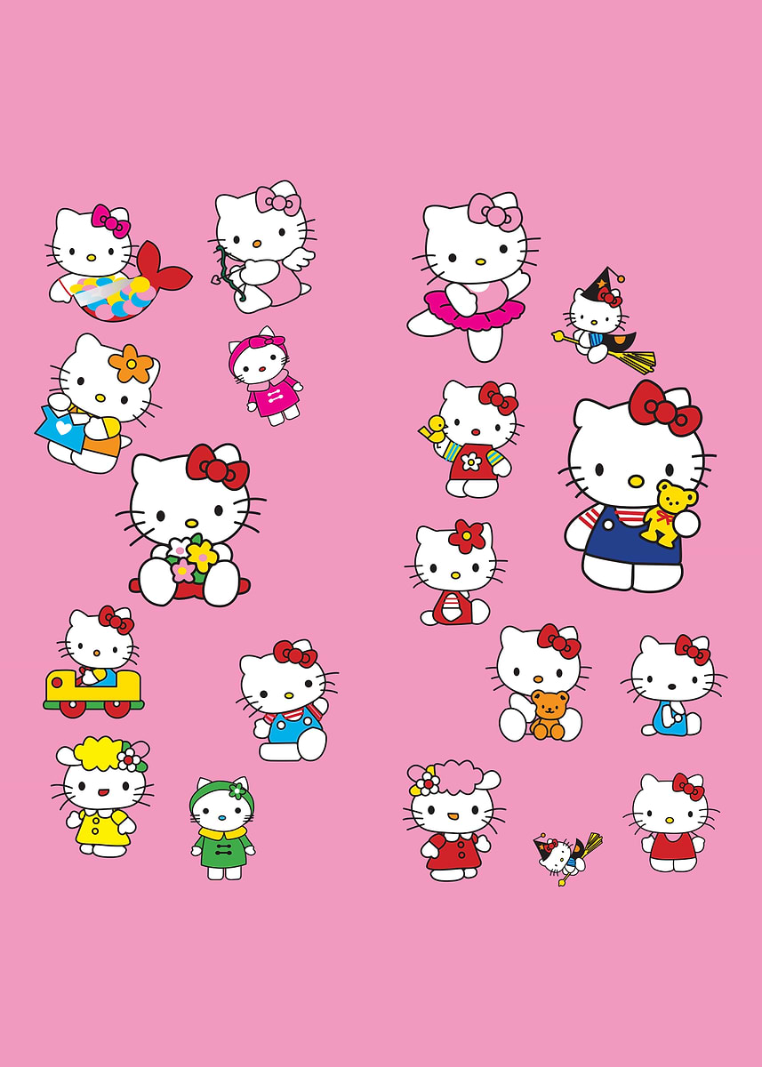 hello-kitty-character-collage-poster-picture-metal-print-paint-by