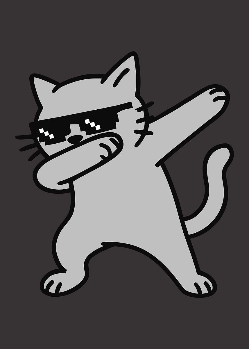'Cool Cat Dabbing' Poster, picture, metal print, paint by Boualem ...
