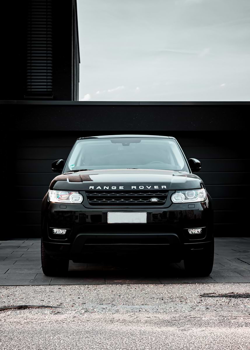 'Black Range Rover Front View' Poster, picture, metal print, paint by ...