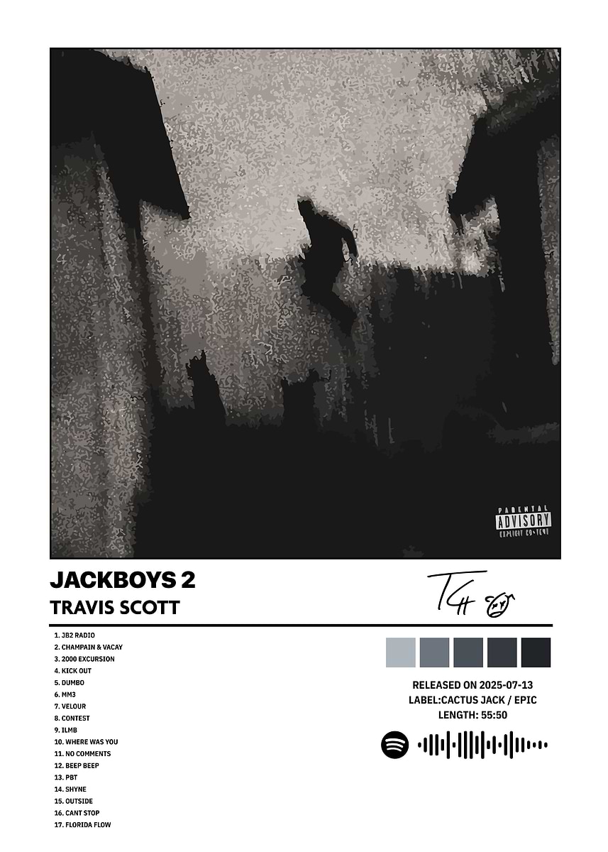 JACKBOYS 2 Travis Scott Album Cover' Poster, picture, metal print