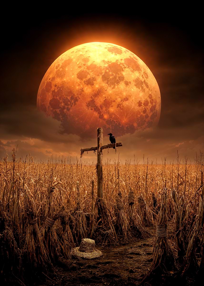 The Empty Cross — from the Forgotten Fantasy Realms collection, a Pixaverse metal print