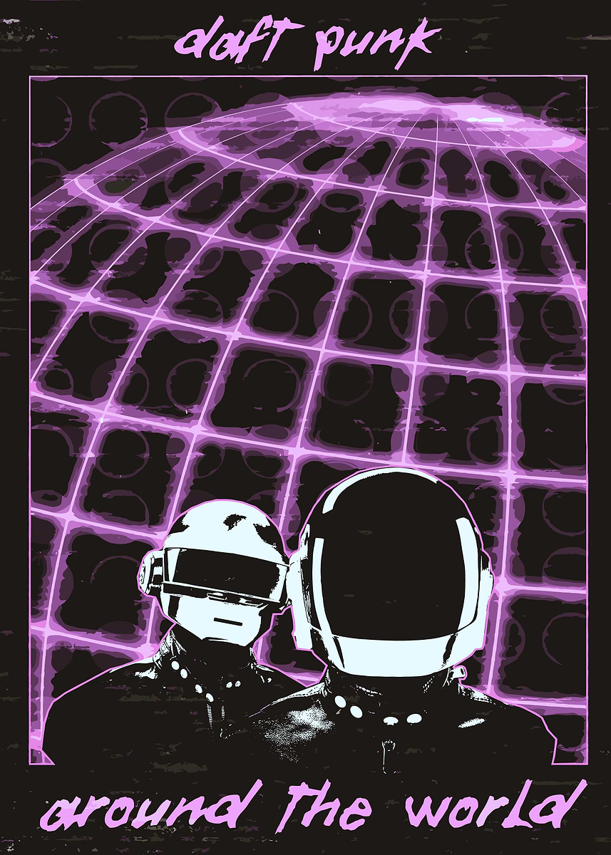 Daft Punk Around The World ' Poster, picture, metal print, paint