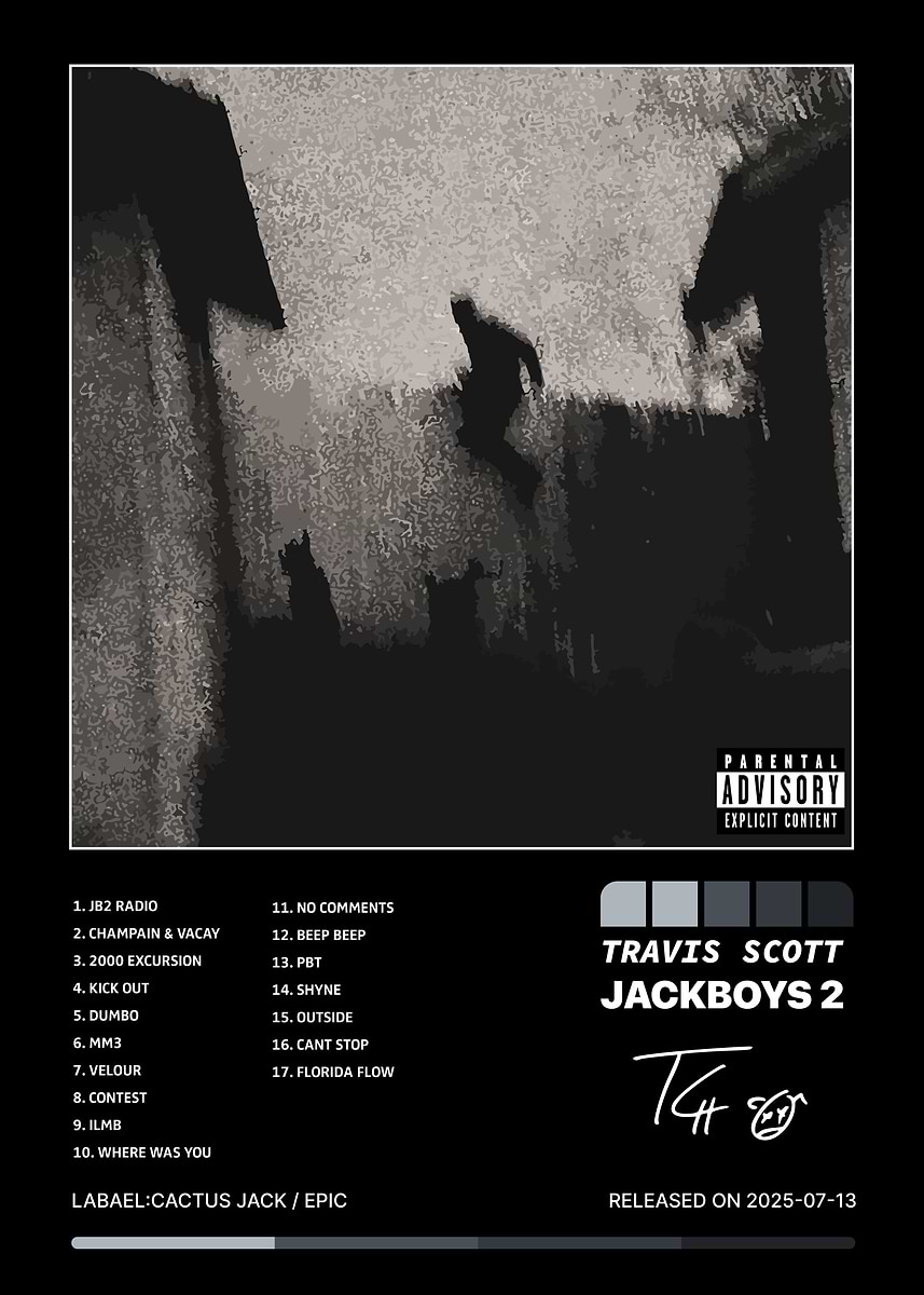 Travis Scott JACKBOYS 2 Album Cover' Poster, picture, metal print