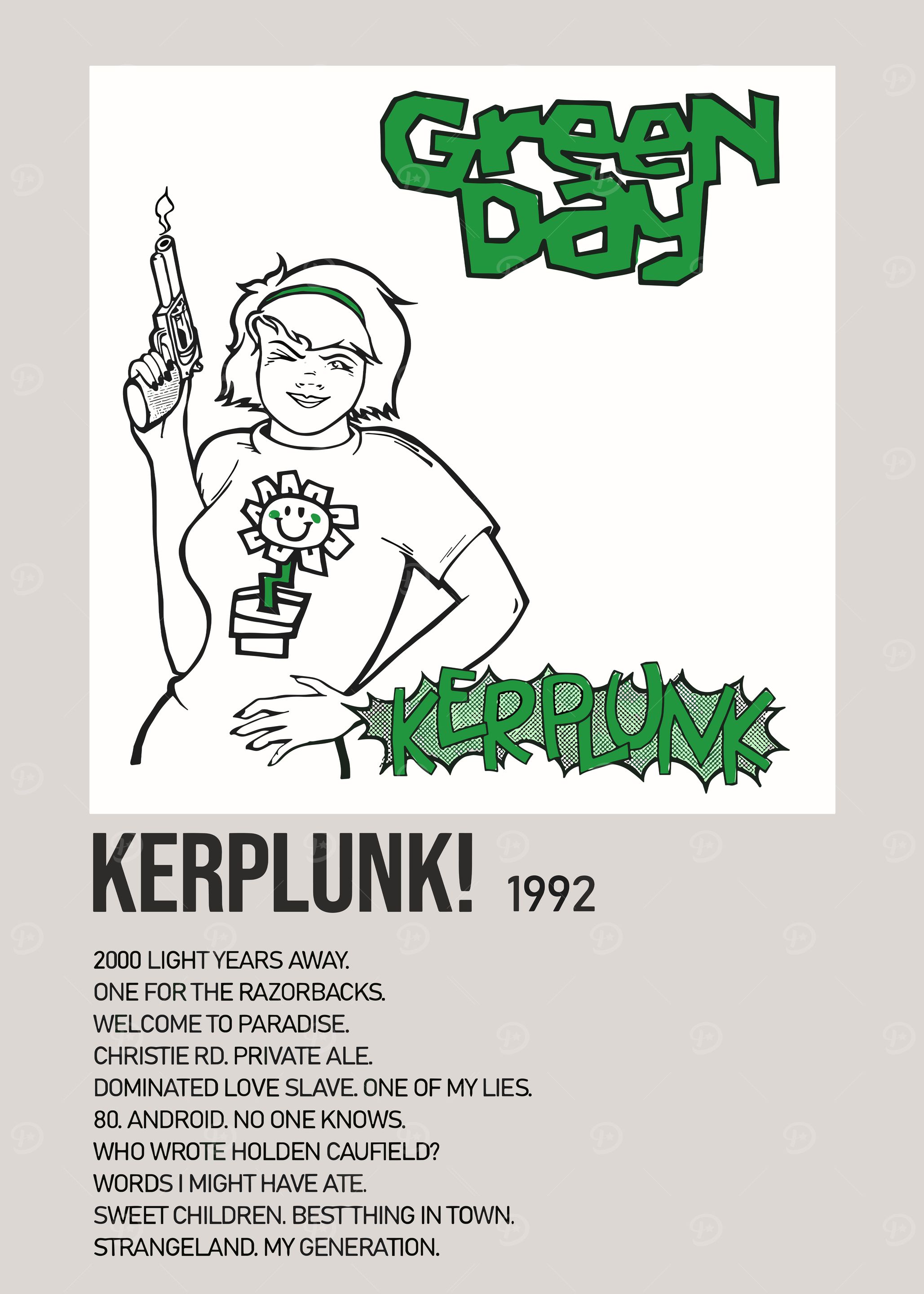 Green Day Kerplunk Album Art' Poster, picture, metal print, paint