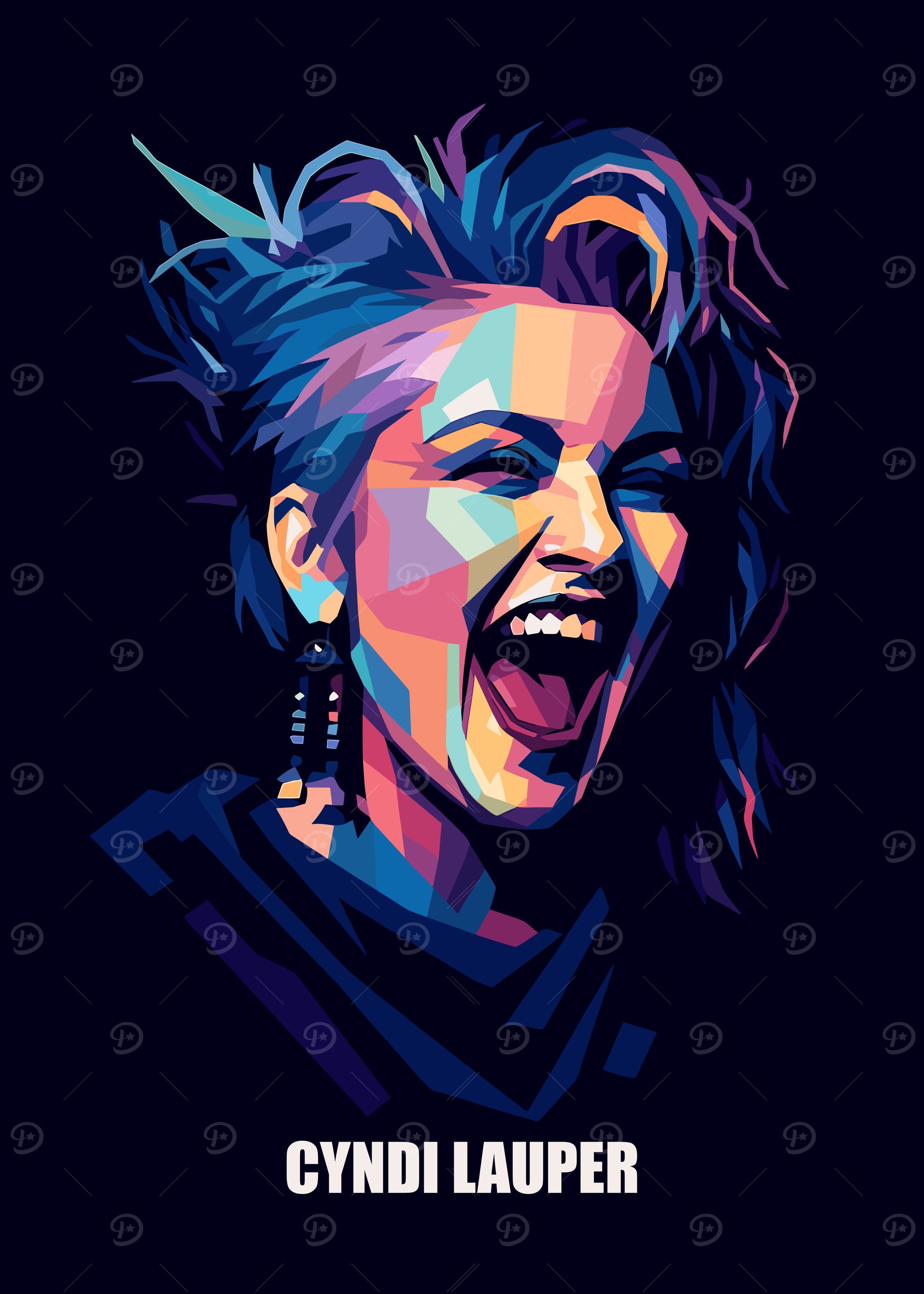 Cyndi Lauper Pop Art Portrait' Poster, picture, metal print, paint