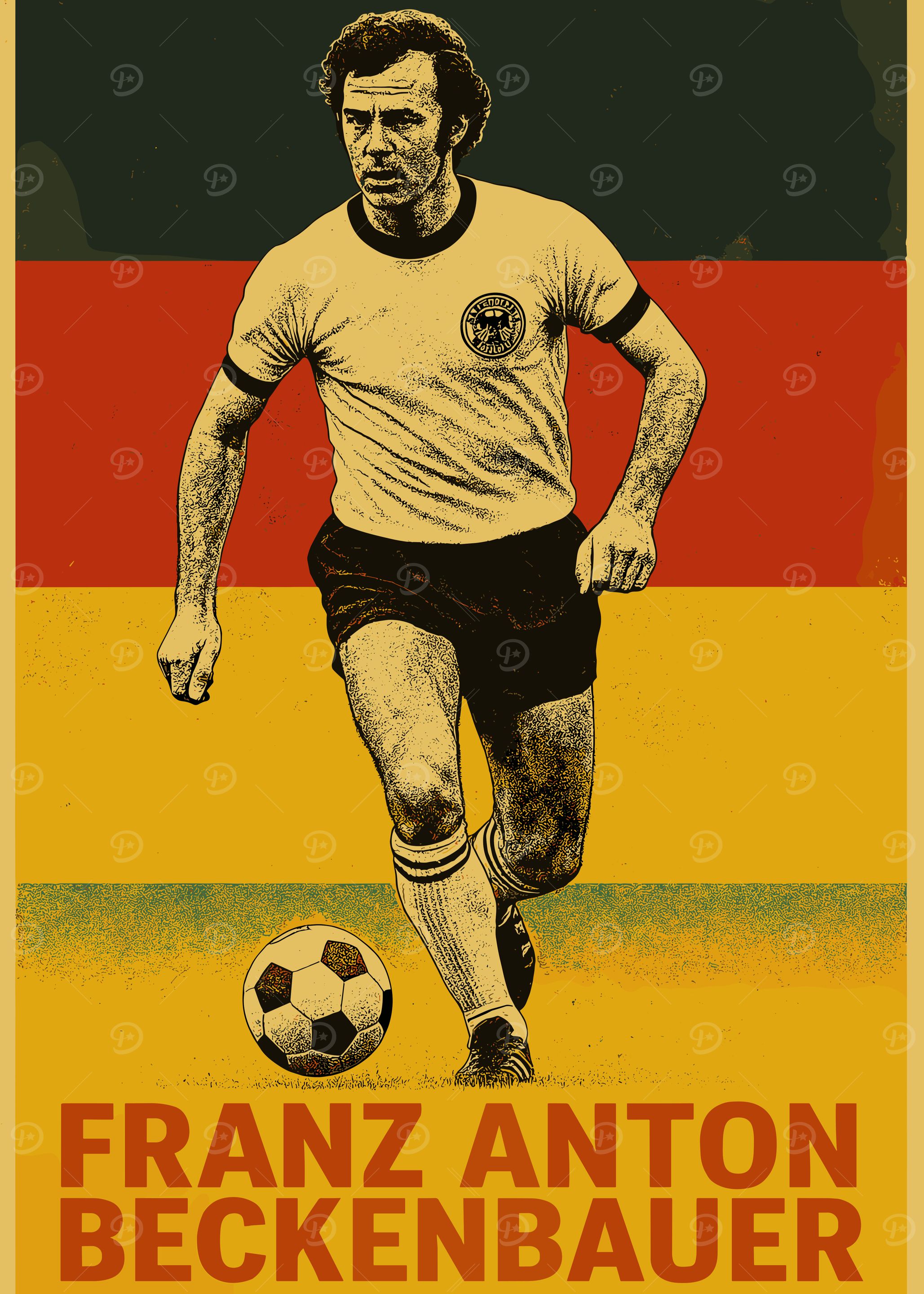 Franz Beckenbauer Soccer Poster' Poster, picture, metal print