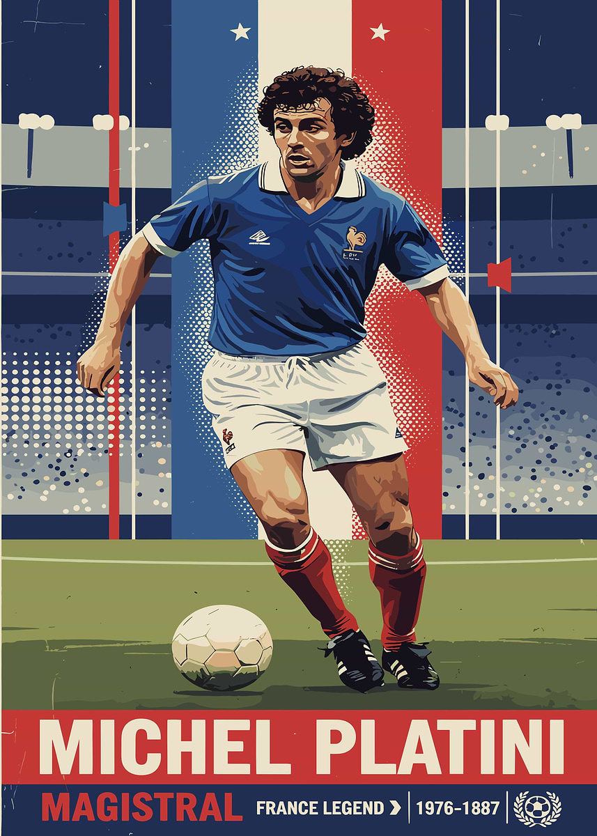 Michel Platini France Legend Poster' Poster, picture, metal print