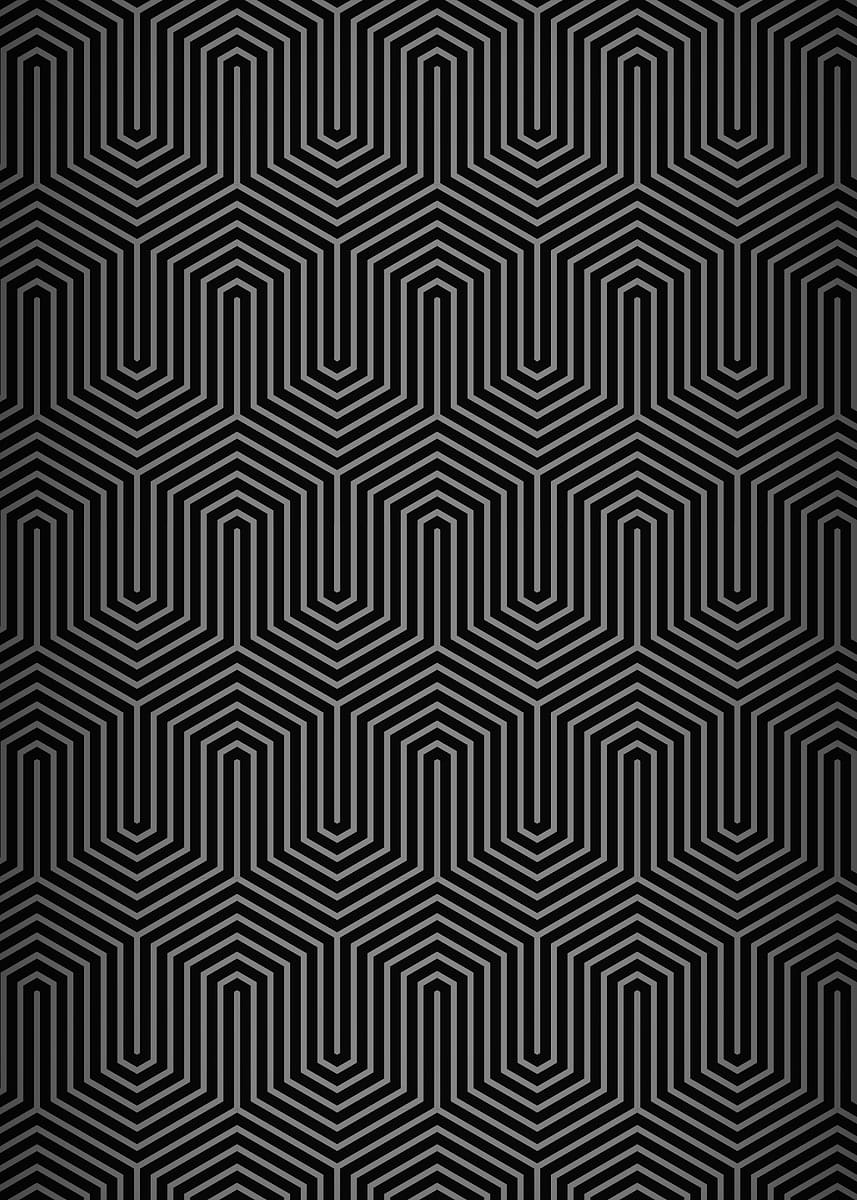 'Geometric Pattern in Black and Gray' Poster, picture, metal print ...