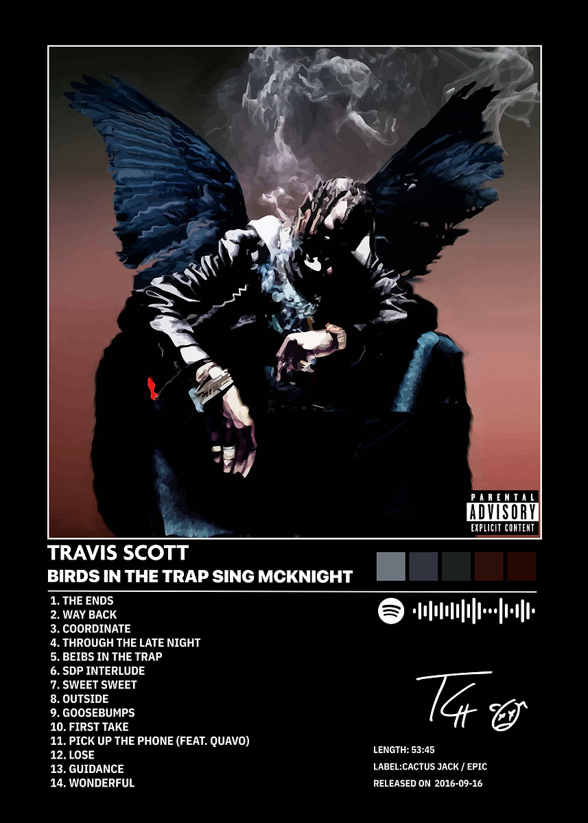 Travis Scott - Birds in the Trap album cover' Poster, picture