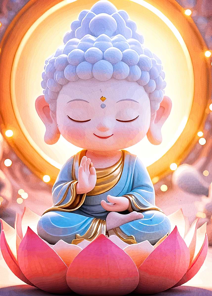 Buddha Lotus Flower' Poster, picture, metal print, paint by Billy