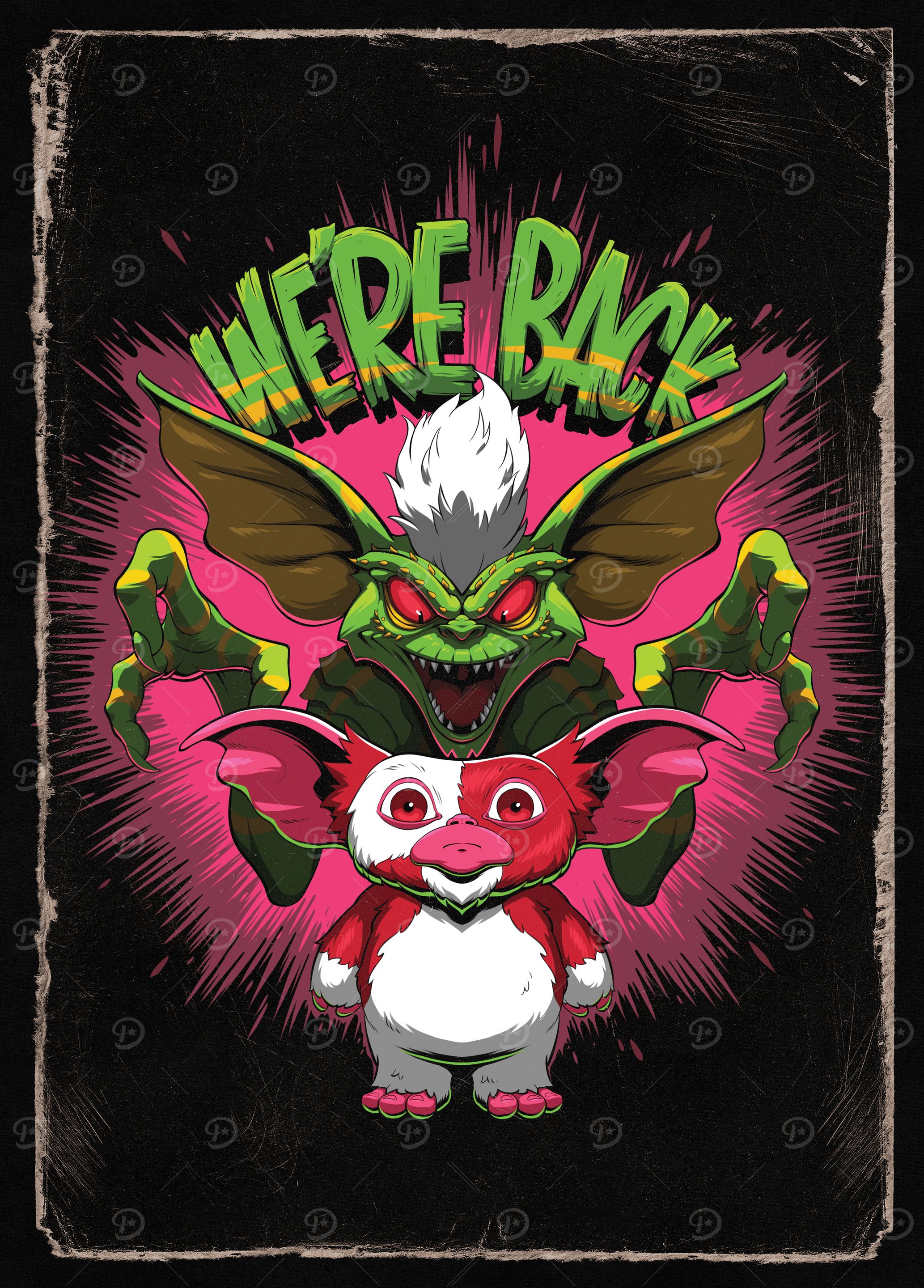 Gremlins: We're Back Graphic Art' Poster, picture, metal print
