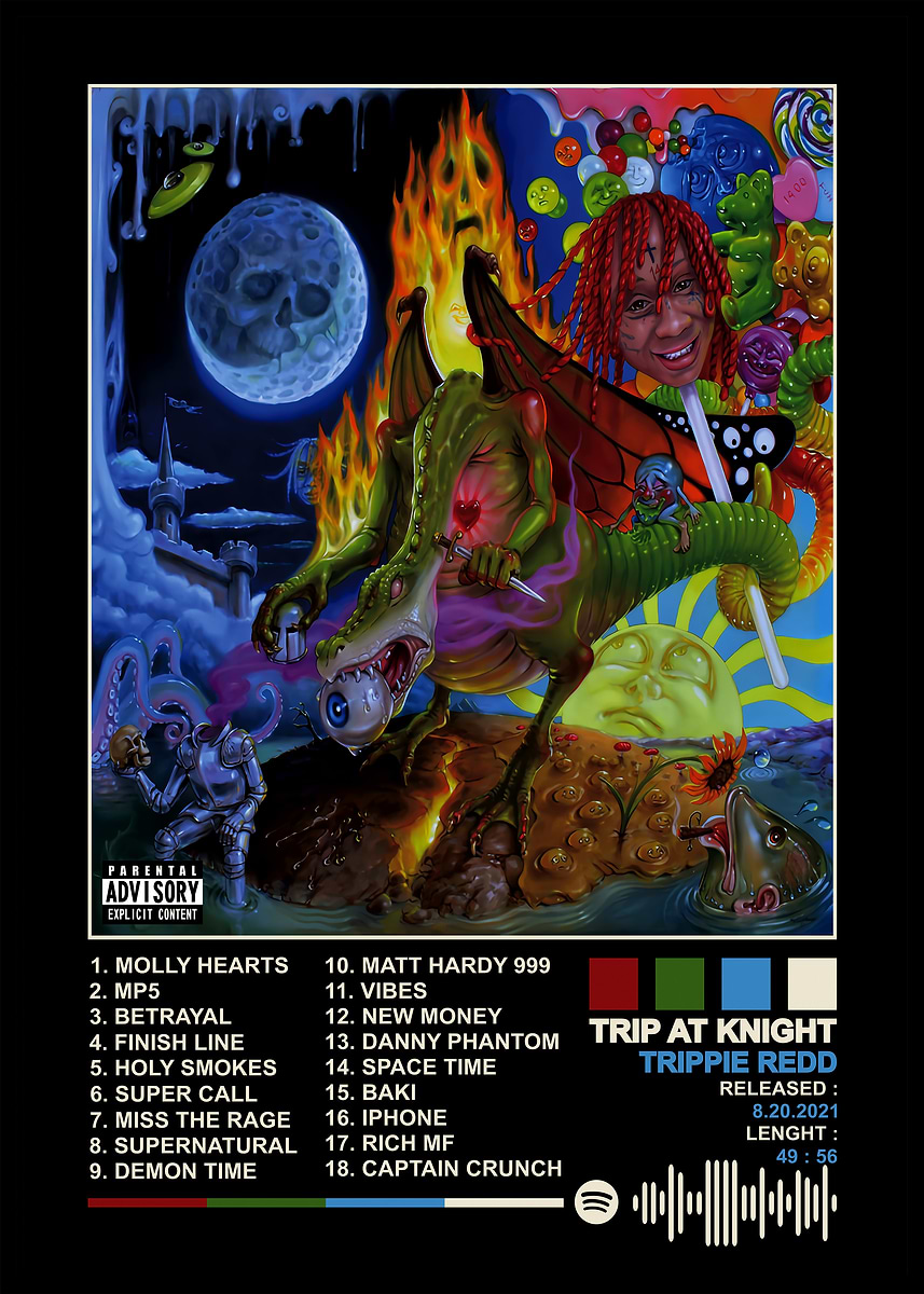 Trippie Redd - Trip at Knight Album' Poster, picture, metal print