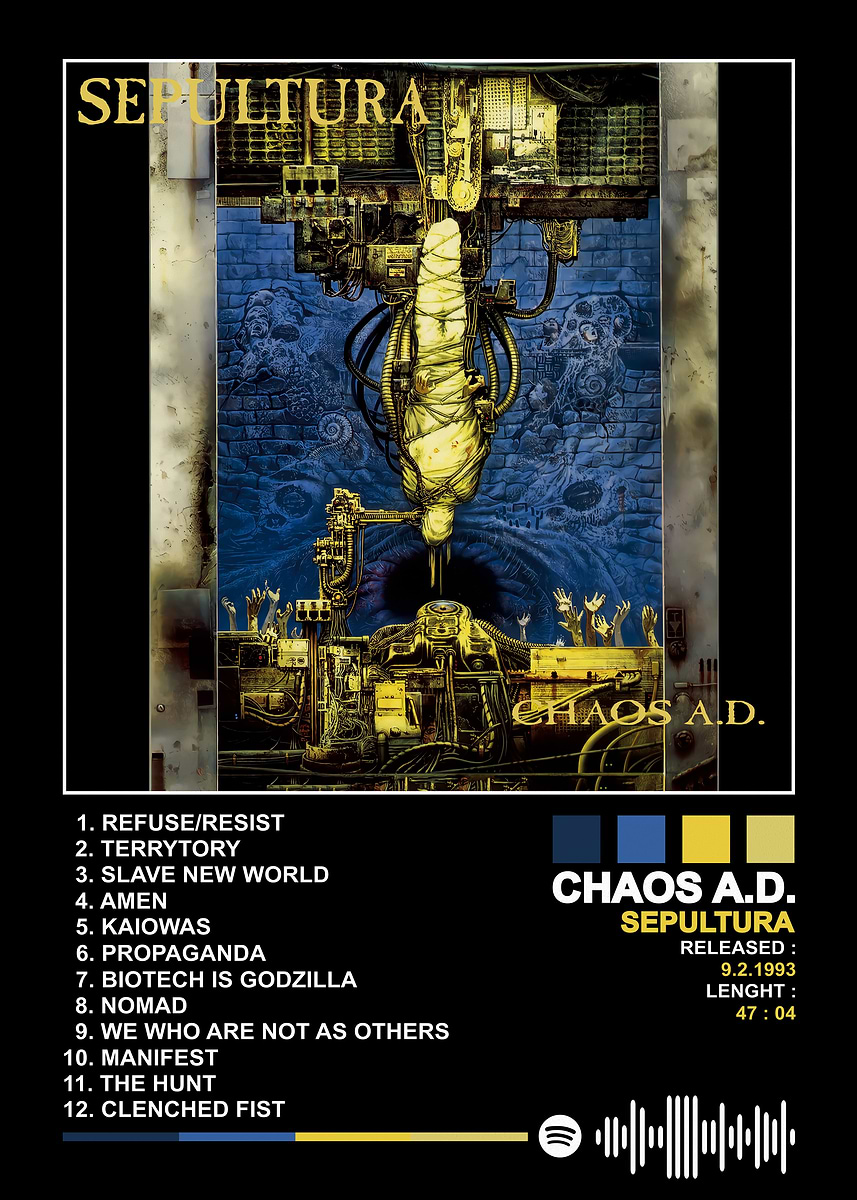 限定スチール缶 タペストリー SEPULTURA / Chaos A.D. SEPULTURA - Chaos A.D. Flag (cloth poster Banner tapestry