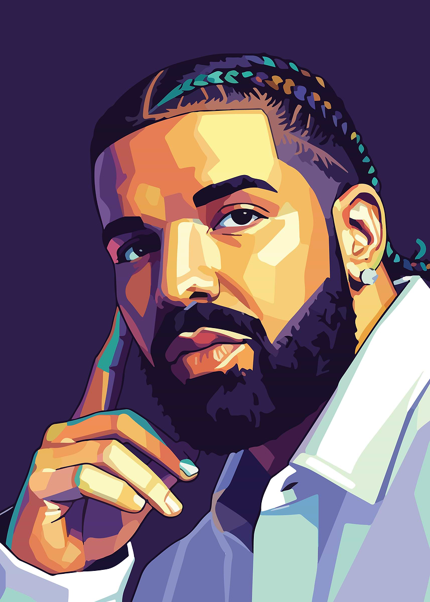 Popstyle Drake Colorful 'Drake Portrait Pop Art' Poster, picture, metal print, paint by ...