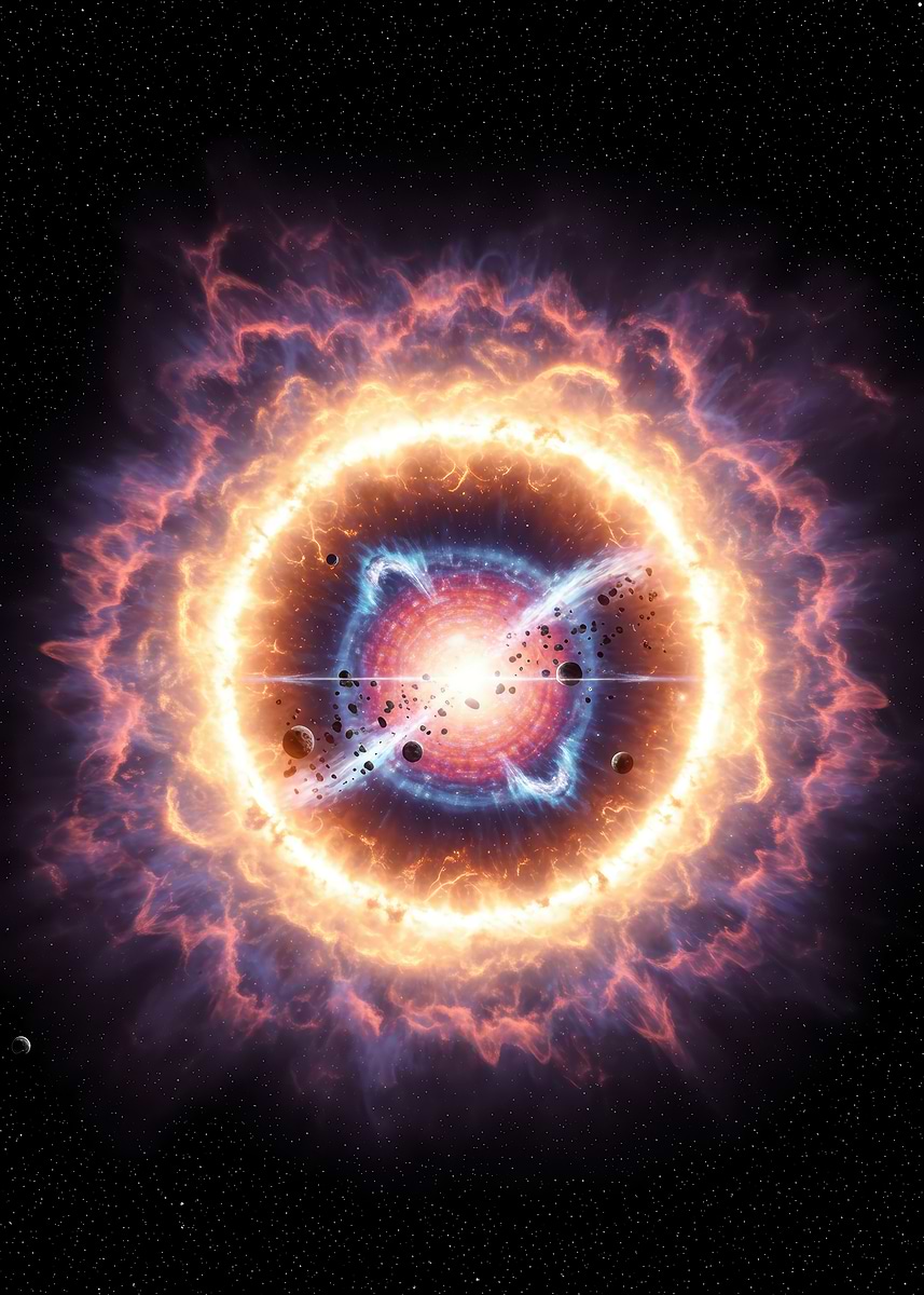 'Exploding Star in Space' Poster, picture, metal print, paint by hurtut ...