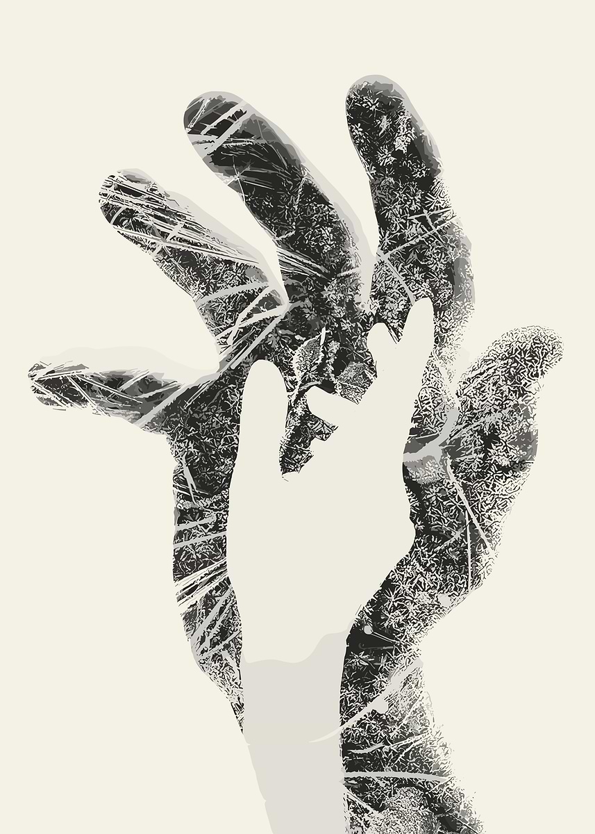 'Abstract Hands Digital Art' Poster, picture, metal print, paint by ...