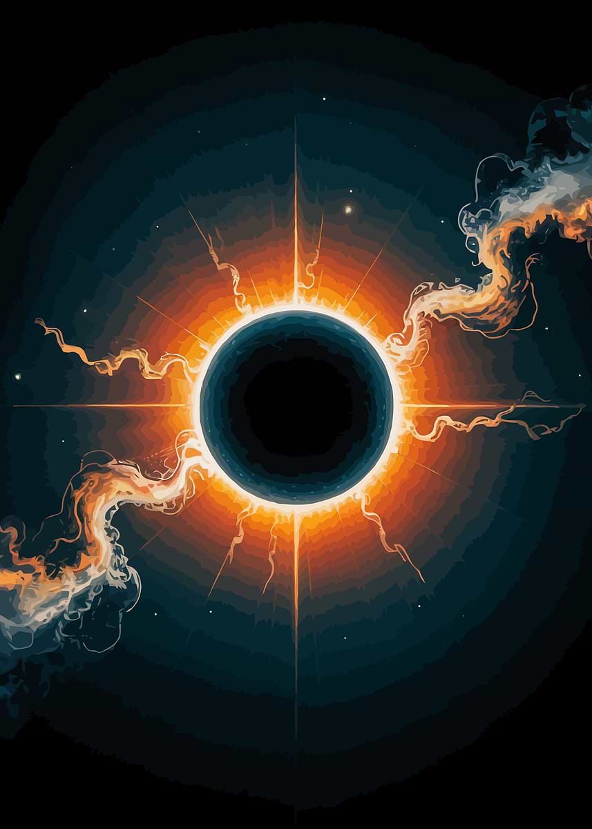 'Abstract Eclipse with Fiery Corona' Poster, picture, metal print ...