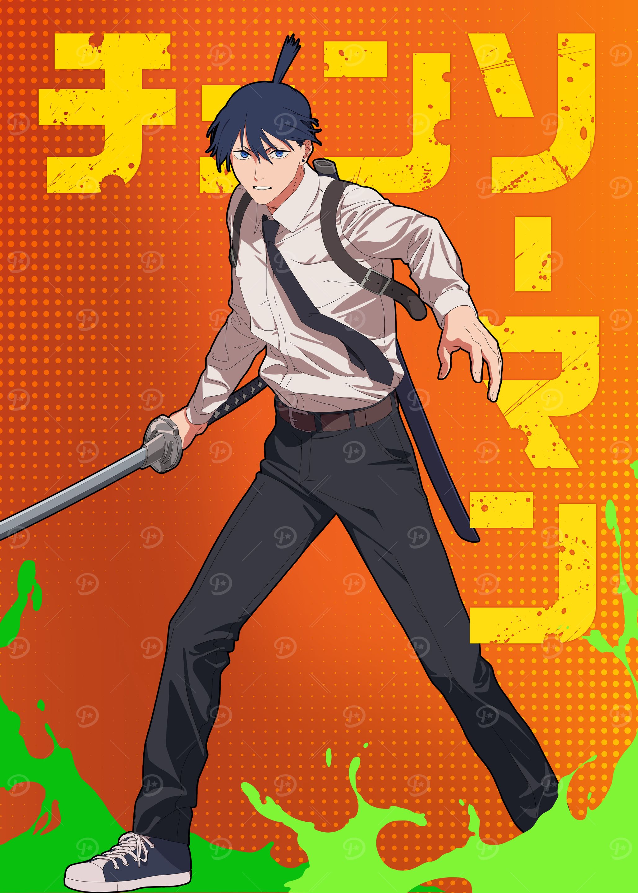 Aki Hayakawa: Katana Ready' Poster, picture, metal print, paint by