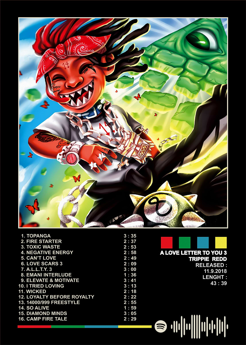 Trippie Redd - A Love Letter To You 3' Poster, picture, metal