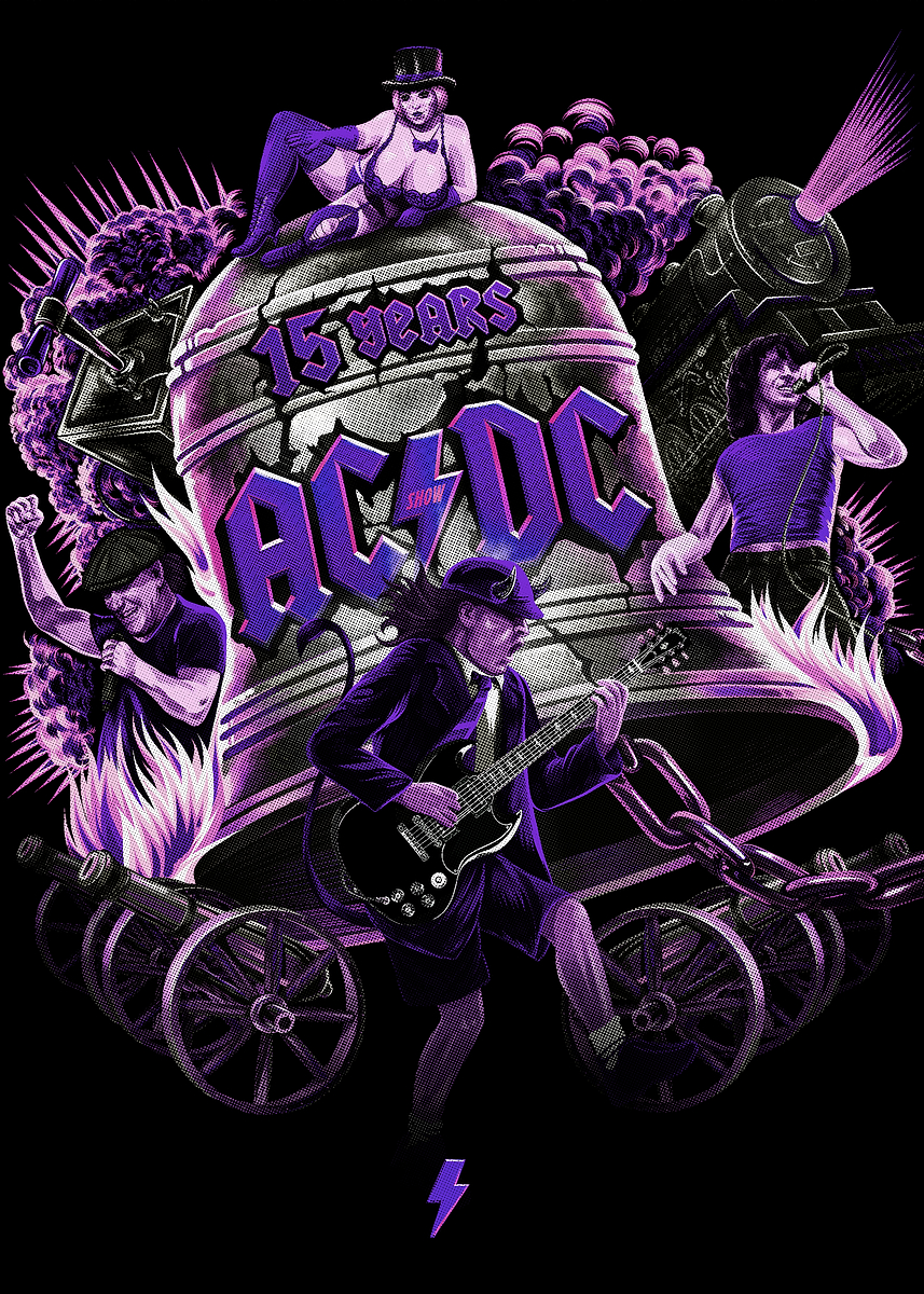 'AC/DC Band Poster Art' Poster, picture, metal print, paint by ...