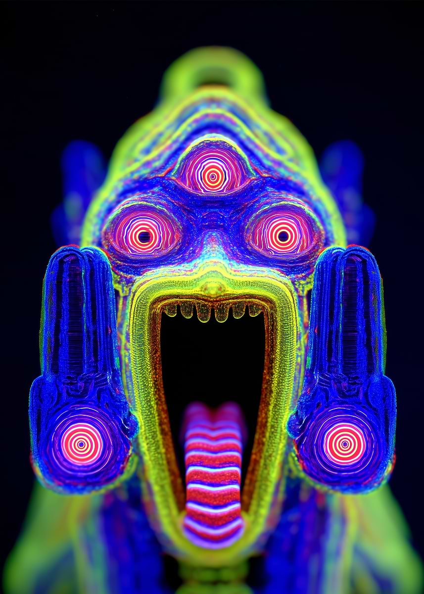 'Abstract Alien Creature with Open Mouth' Poster, picture, metal print ...