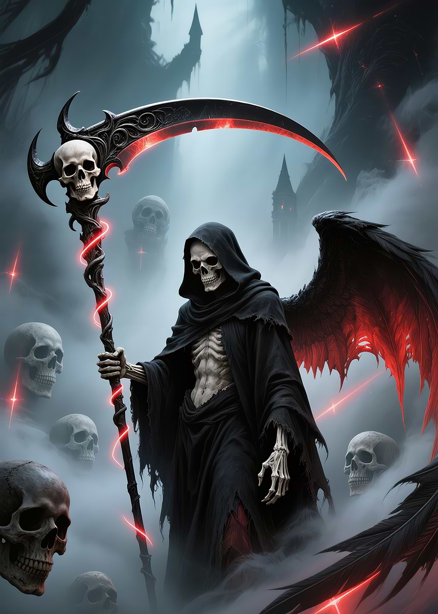Grim Reaper' Poster, picture, metal print, paint by TESSERACT ART