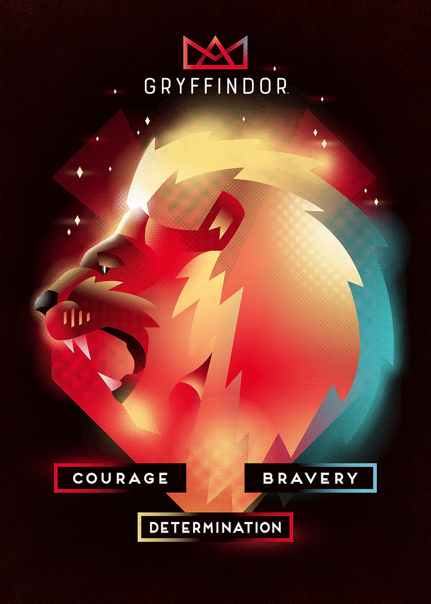 Gryffindor Lion: Courage and Bravery' Poster, picture, metal print