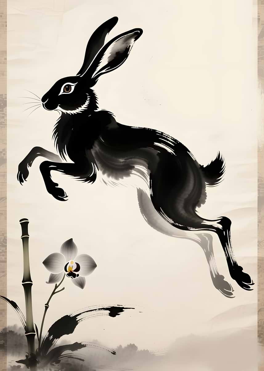'rabbit hop' Poster, picture, metal print, paint by MajidMGD1 ...