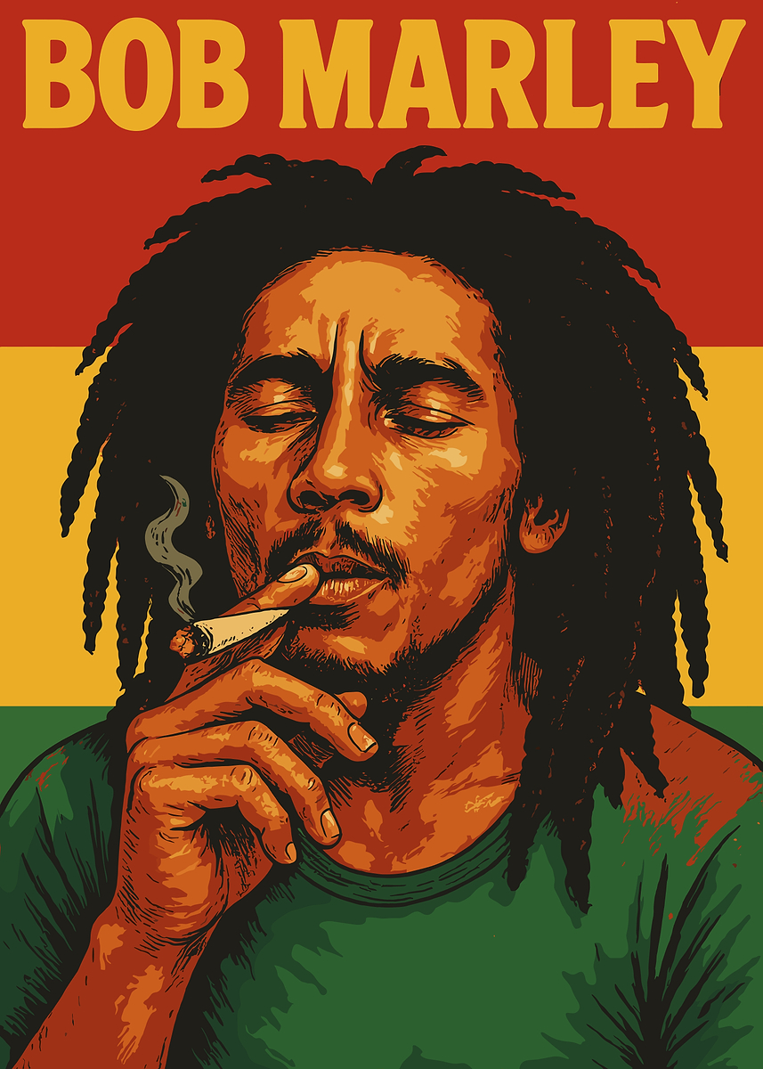 Bob Marley 'Smoke' Poster - Reggae Legend Wall Art, 24x34 Inches