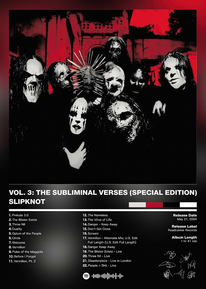 slipknot Vol. 3 カード6枚×ステッカー　アルバム Slipknot - Vol. 3 (The Subliminal Verses) RARE promo collectible