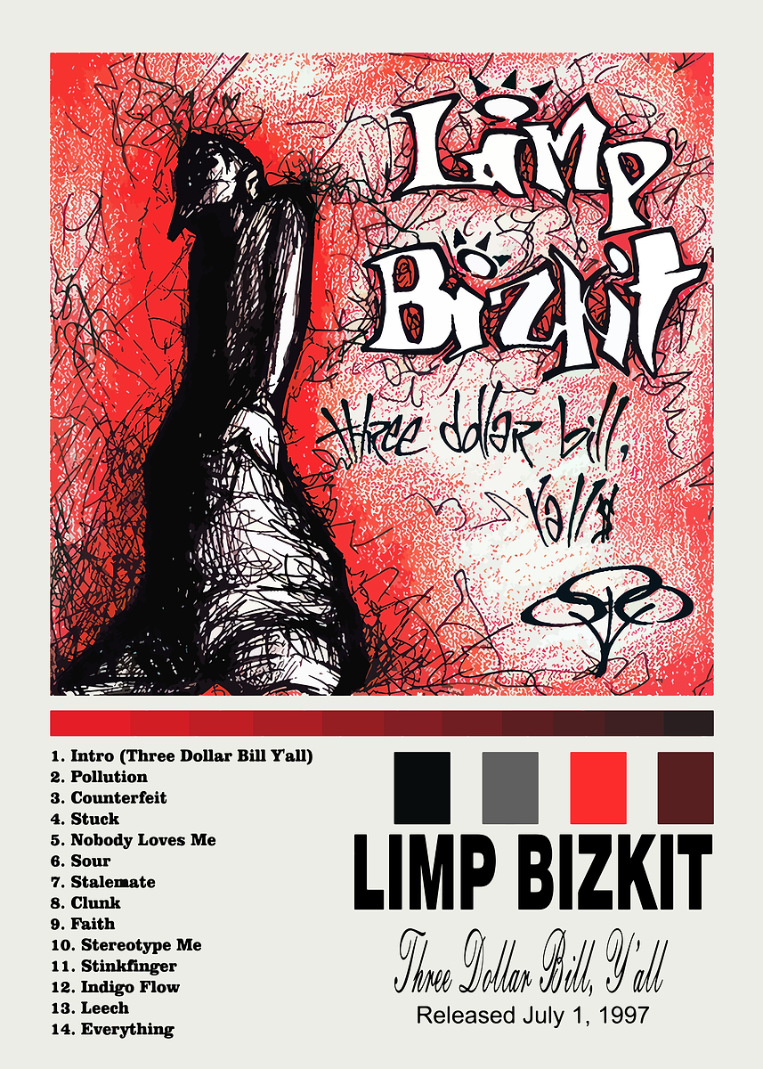 Limp Bizkit - Three Dollar Bill, Y'all' Poster, picture, metal