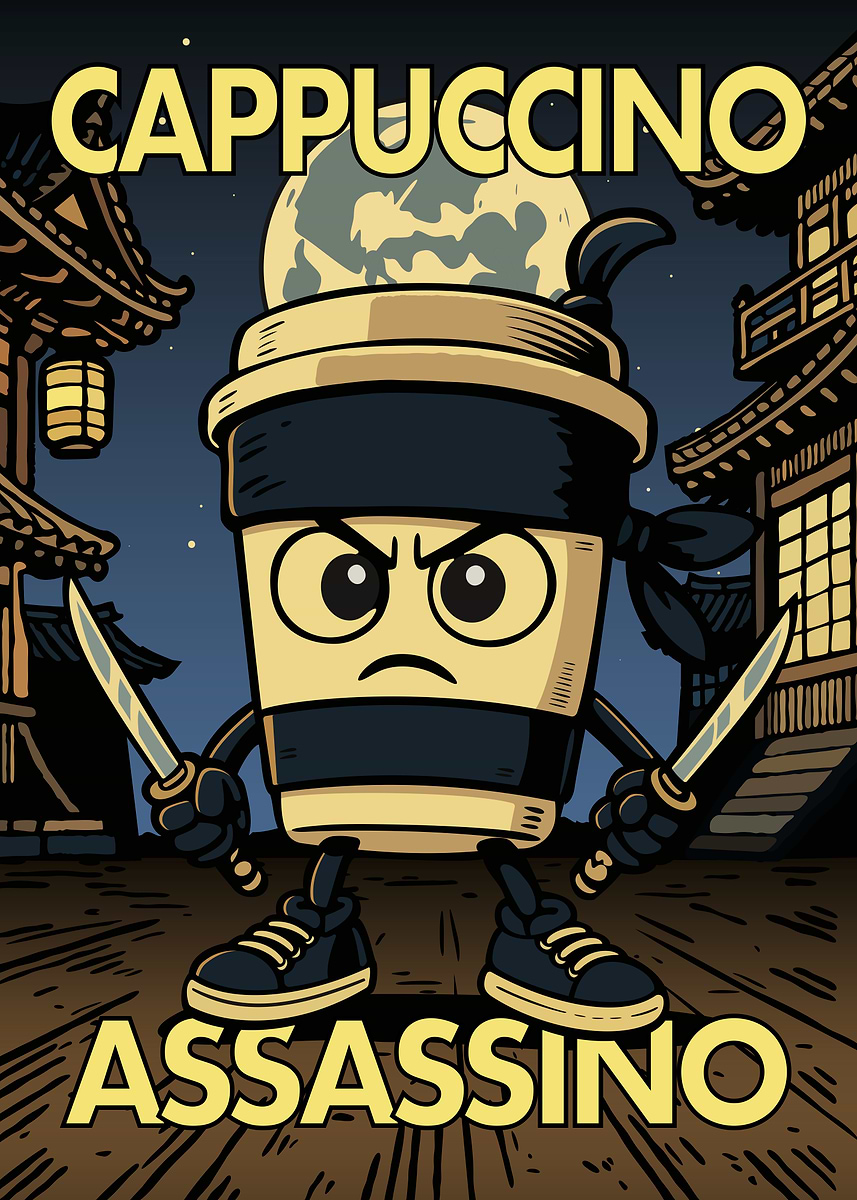 Cappuccino Assassino: Coffee Ninja' Poster, picture, metal print
