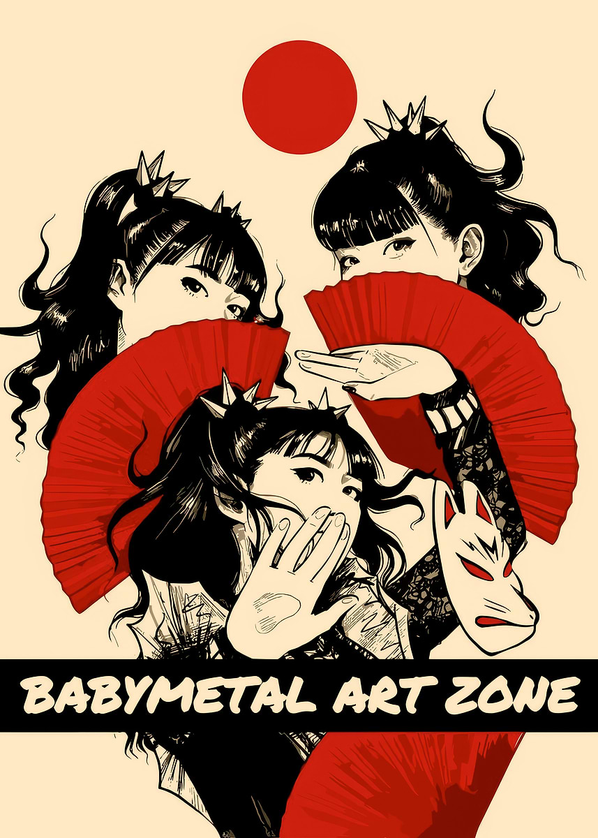 Babymetal Art Zone Illustration' Poster, picture, metal print