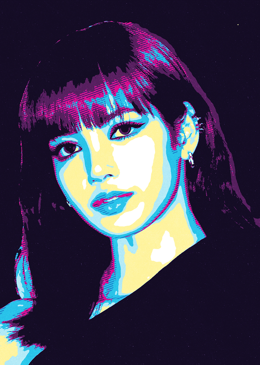 Lisa from Blackpink Pop Art Portrait' Poster, picture, metal print