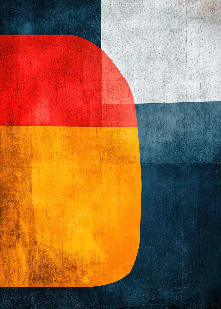 'Abstract Geometric Color Block Art' Poster, picture, metal print ...