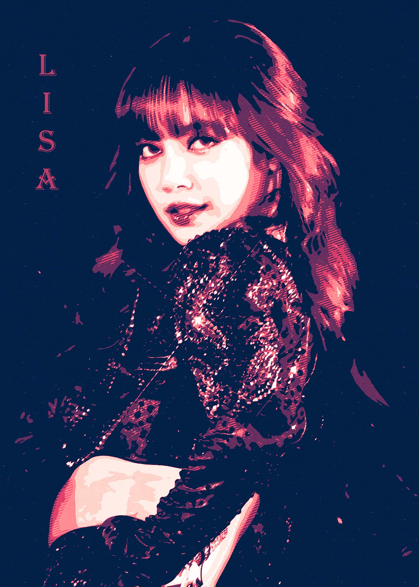 Lisa from Blackpink Pop Art Portrait' Poster, picture, metal print