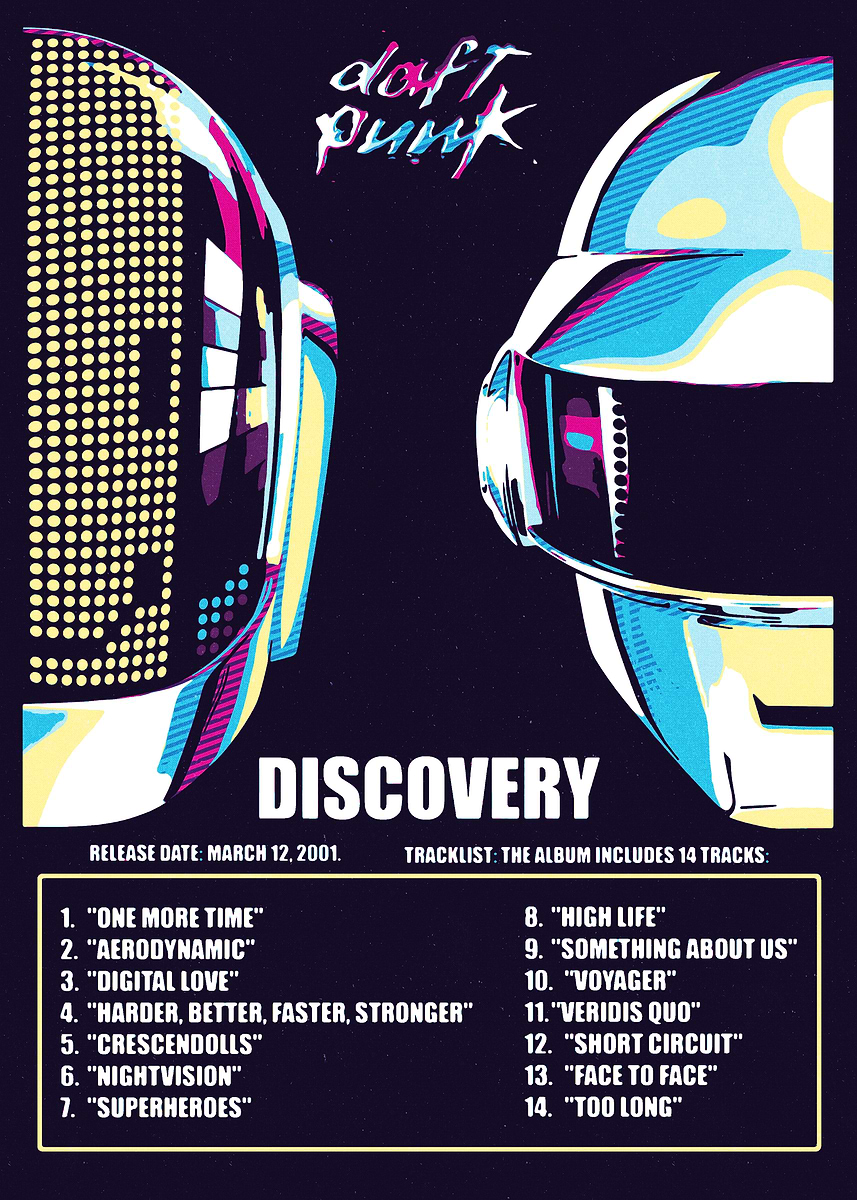Daft Punk Discovery Album Cover Art' Poster, picture, metal print