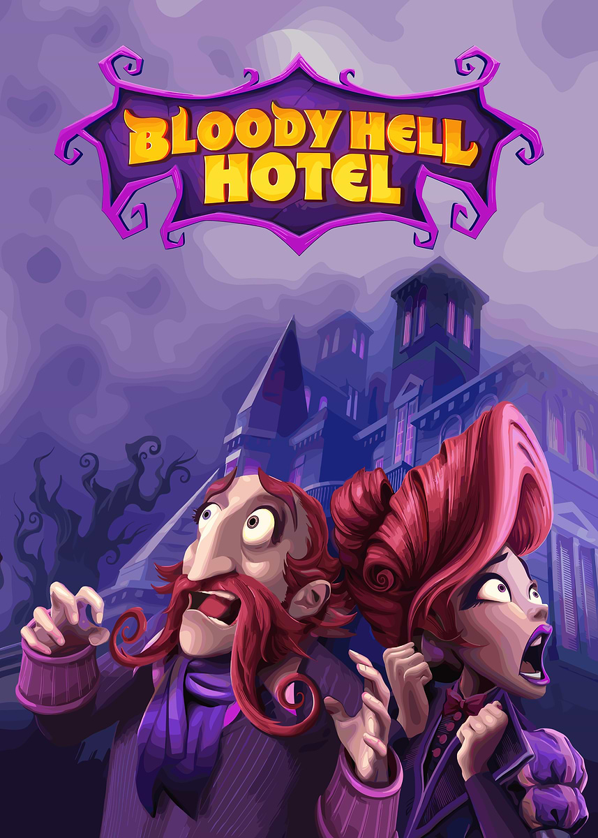 'Bloody Hell Hotel Cartoon Illustration' Poster, picture, metal print ...