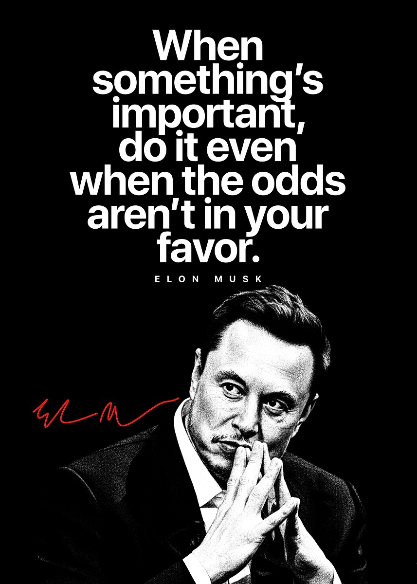 'Elon Musk Quote Poster – Inspirational Wall Art for Dreamers ...