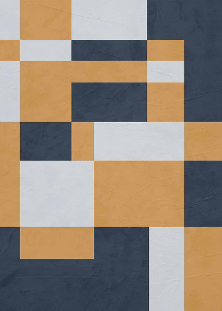 'Abstract Geometric Color Block Pattern' Poster, picture, metal print ...