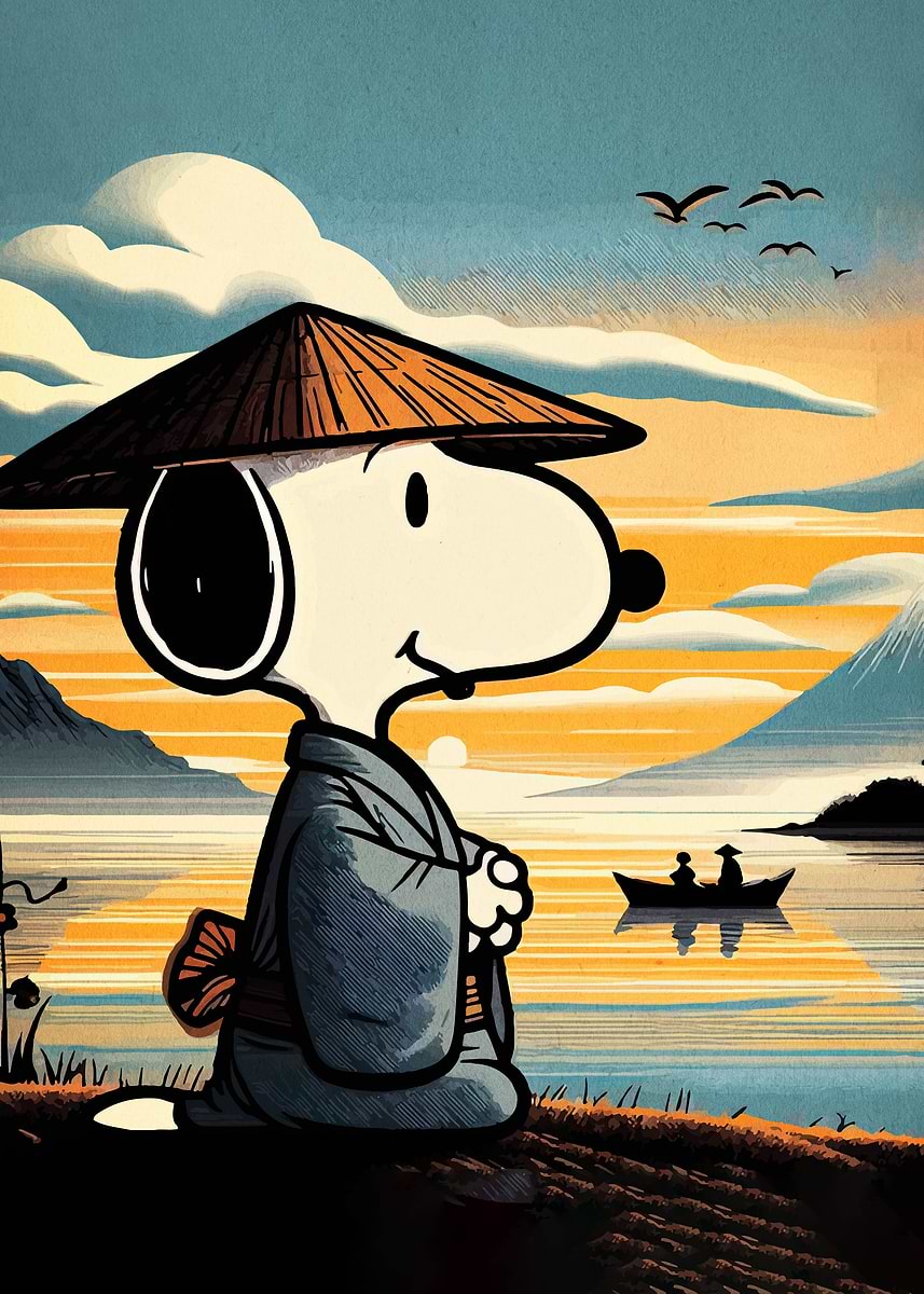 Snoopy in Japan' Poster, picture, metal print, paint by Vivek Case