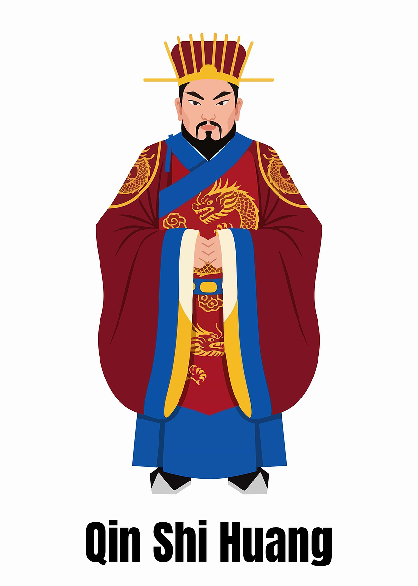 'Qin Shi Huang Illustration' Poster, picture, metal print, paint by