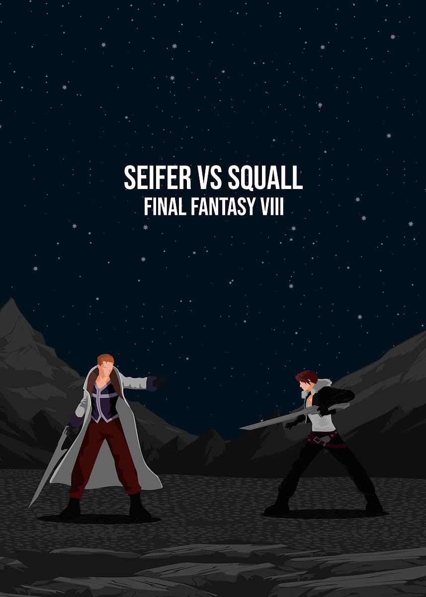 Seifer vs Squall - Final Fantasy VIII' Poster, picture, metal
