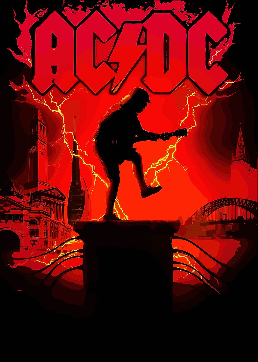 'AC/DC Rock and Roll Poster' Poster, picture, metal print, paint by ...