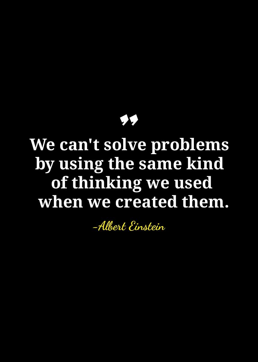 'Einstein Quote: Solving Problems Differently' Poster, picture, metal ...