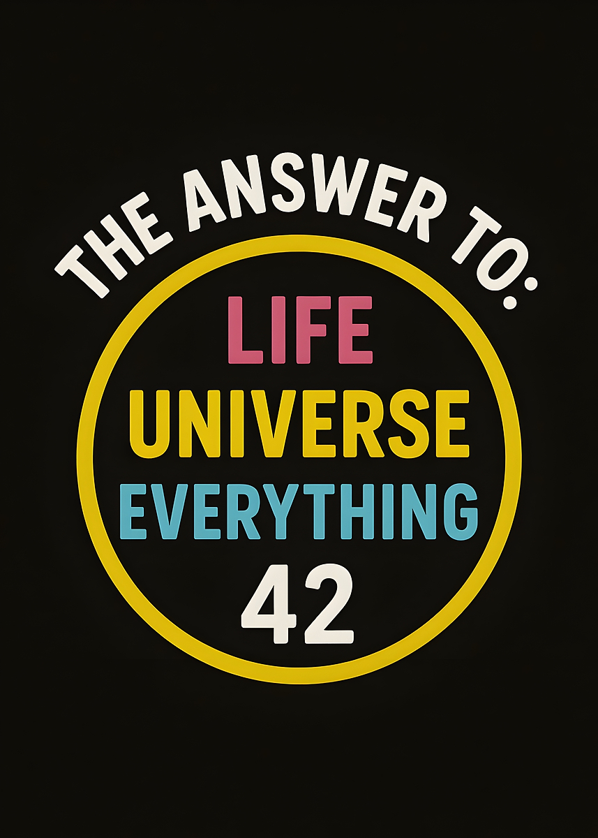 'The Answer to Life, Universe, Everything' Poster, picture, metal print
