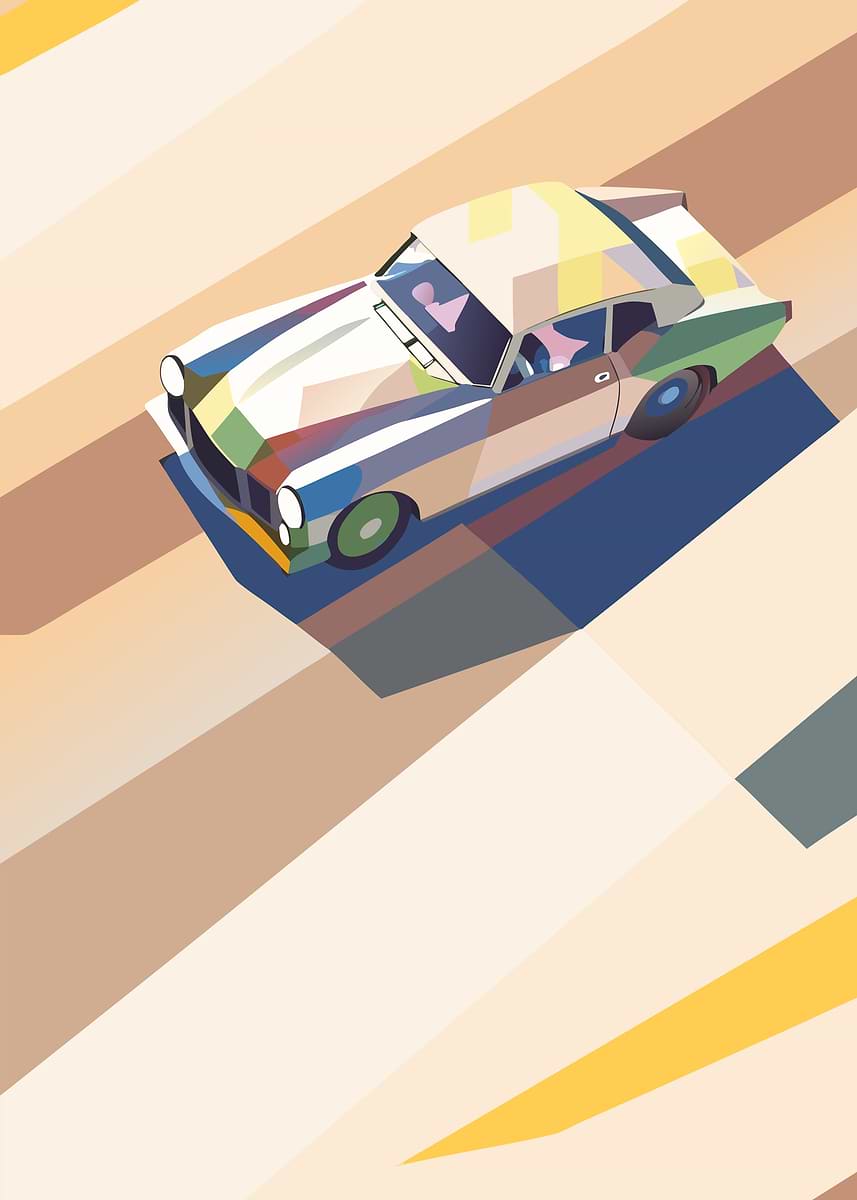 Simple Abstract Car 'Abstract Car Illustration' Poster, picture, metal print, paint by ...