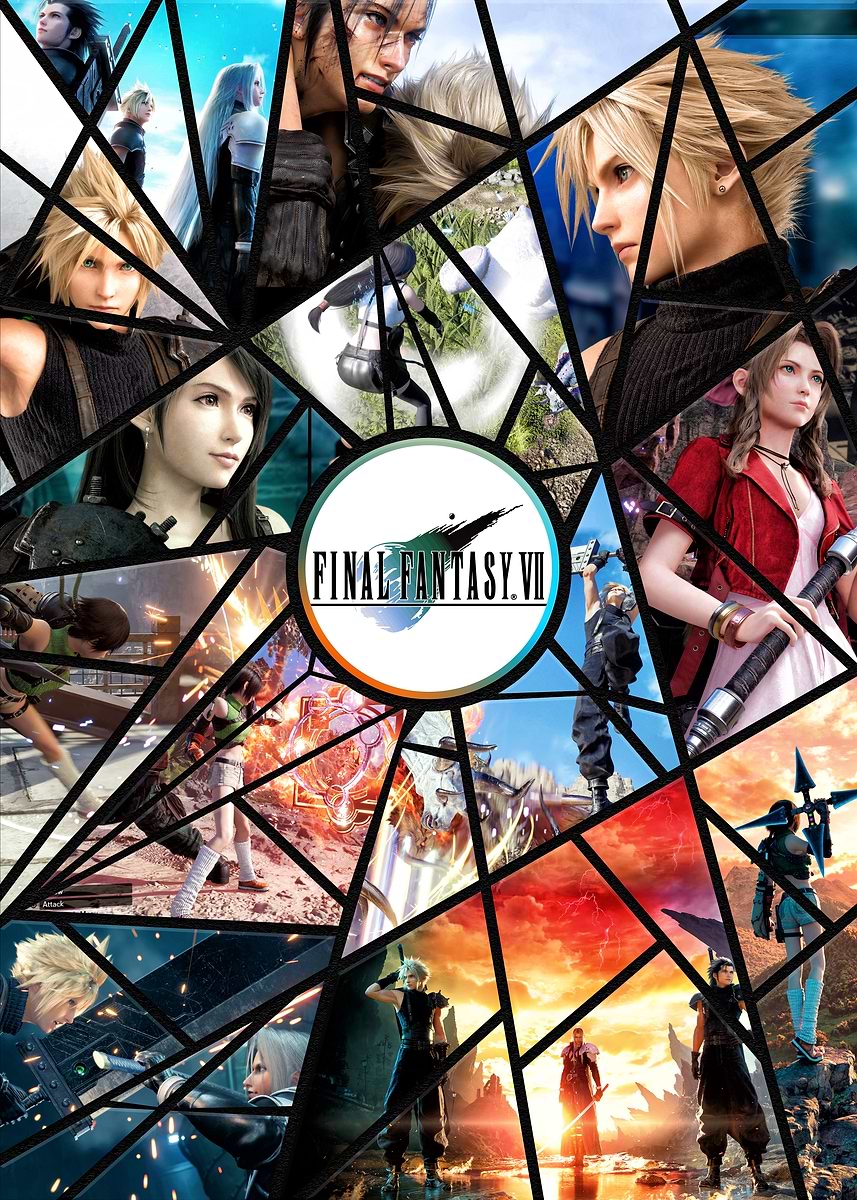 Final Fantasy VII Mosaic' Poster, picture, metal print, paint by